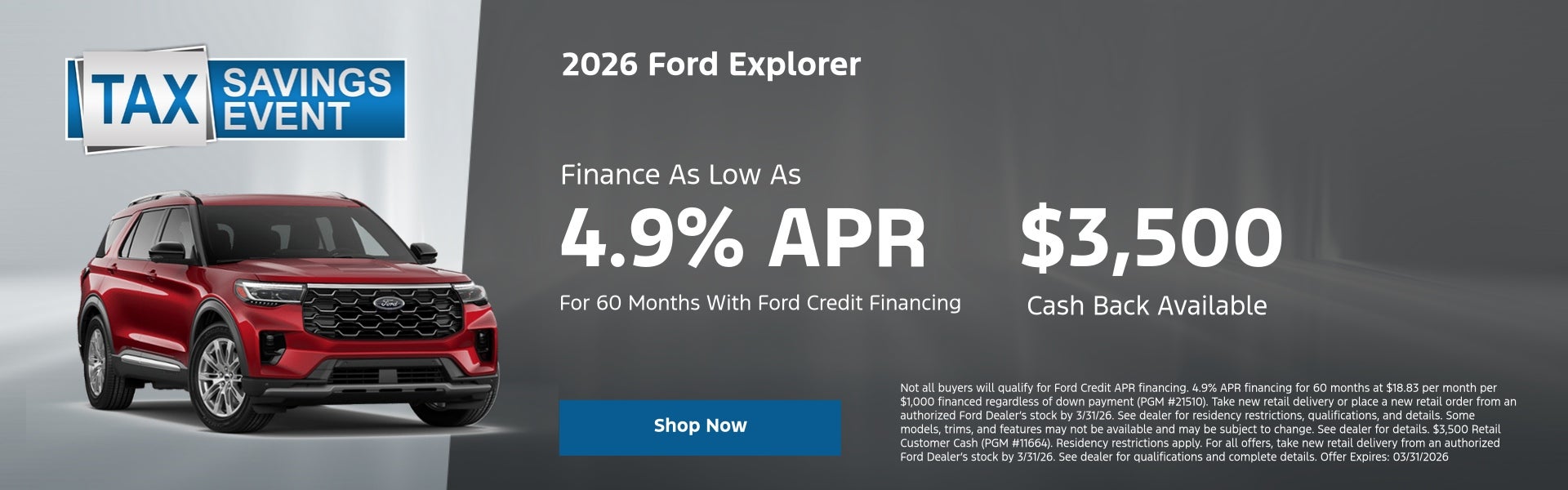 March Explorer Offer